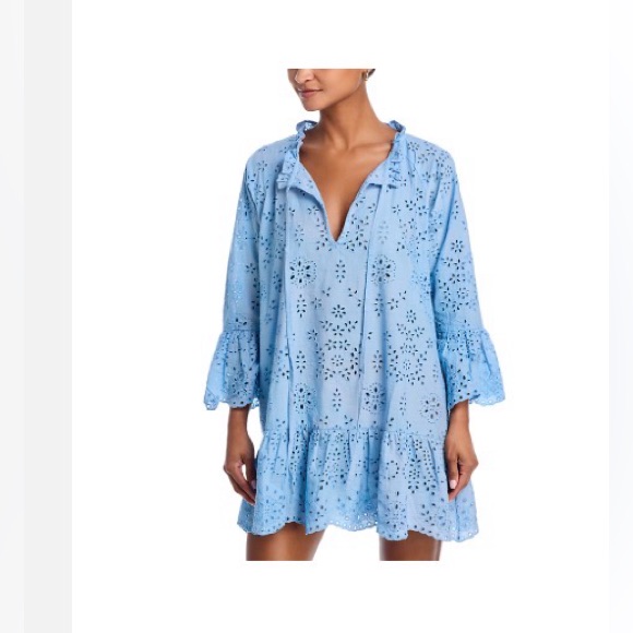 Bloomingdale’s Aqua Embroidered Cover-Up Dress - Exclusive